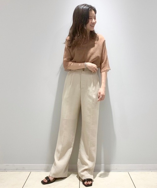 archives（アルシーヴ）の「キャミ付きシアー楊柳半袖プルオーバー（Tシャツ/カットソー・レディース・グレー/ミント/ピンクベージュ/アイボリー/グリーン/モカ/ピンク系その他・MEDIUM）」の18枚目の写真