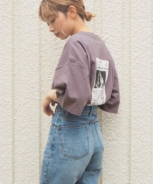 tiptop（ティップトップ）の「2020SS　アソートプリント後ろタタキツケBIGTシャツ（Tシャツ/カットソー・レディース・ブラック/パープル/オフホワイト/グリーン/アイボリー/スミクロ・FREE）」の20枚目の写真