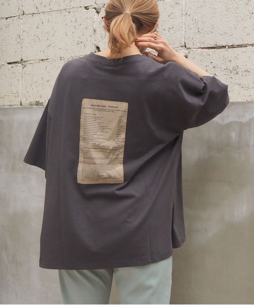 tiptop（ティップトップ）の「2020SS　アソートプリント後ろタタキツケBIGTシャツ（Tシャツ/カットソー・レディース・ブラック/パープル/オフホワイト/グリーン/アイボリー/スミクロ・FREE）」の17枚目の写真