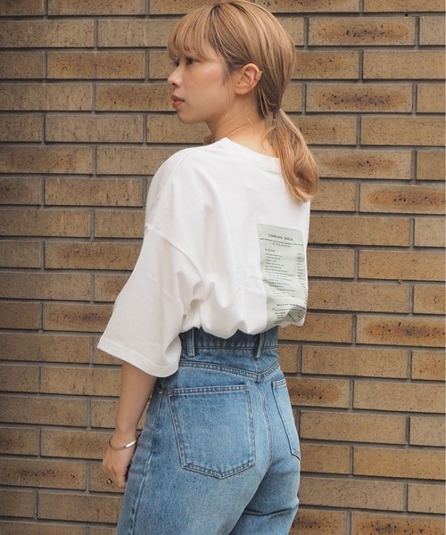 tiptop（ティップトップ）の「2020SS　アソートプリント後ろタタキツケBIGTシャツ（Tシャツ/カットソー・レディース・ブラック/パープル/オフホワイト/グリーン/アイボリー/スミクロ・FREE）」の16枚目の写真