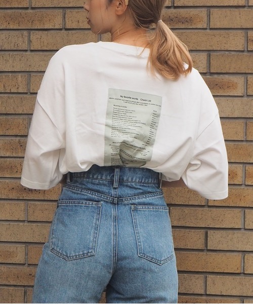 tiptop（ティップトップ）の「2020SS　アソートプリント後ろタタキツケBIGTシャツ（Tシャツ/カットソー・レディース・ブラック/パープル/オフホワイト/グリーン/アイボリー/スミクロ・FREE）」の11枚目の写真