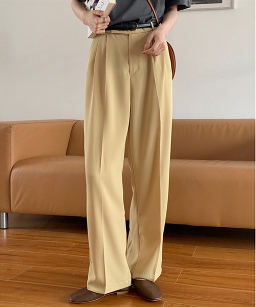 SMILE ORCHID(スマイルオーキッド)の「シルエットに拘ったベーシックスラックスパンツ(その他パンツ・レディース・イエロー/ブルー/グリーン・S/M/L)」の3枚目の写真