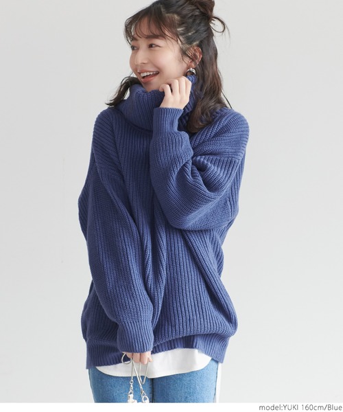 coca(coca)(コカ)の「ボリュームネックニットトップス(ニット/セーター・レディース・アイボリー/ブルー/ブラック/イエロー・ONE SIZE)」の16枚目の写真