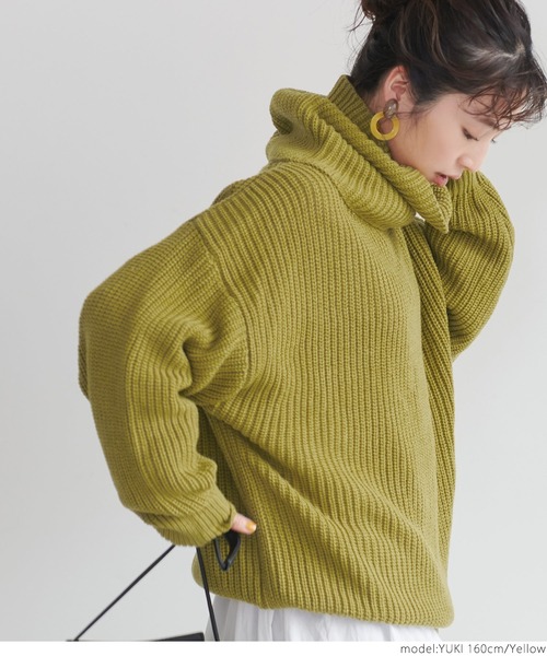 coca(coca)(コカ)の「ボリュームネックニットトップス(ニット/セーター・レディース・アイボリー/ブルー/ブラック/イエロー・ONE SIZE)」の20枚目の写真