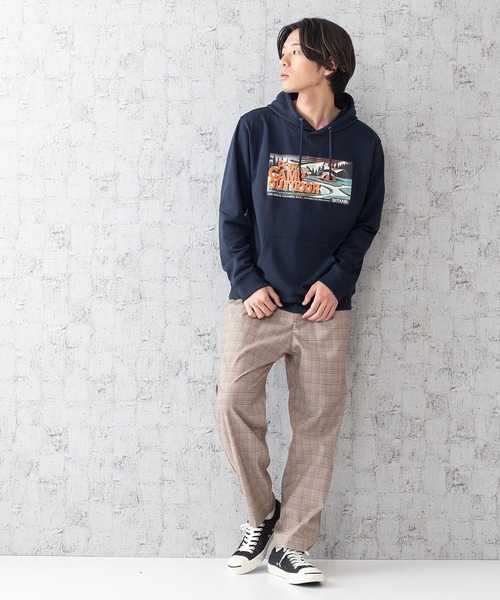OUTDOOR PRODUCTS(アウトドアプロダクツ)の「【OUTDOOR PRODUCTS】CAMPモチーフプルパーカー ワンポイント刺繍 ブランド発祥の地をモチーフにしたグラフィックデザイン ルーズシルエット ユニセックス(パーカー・メンズ・ベージュ/ネイビー/アイボリー/オレンジ系その他・MEDIUM/LARGE/X-LARGE)」の13枚目の写真
