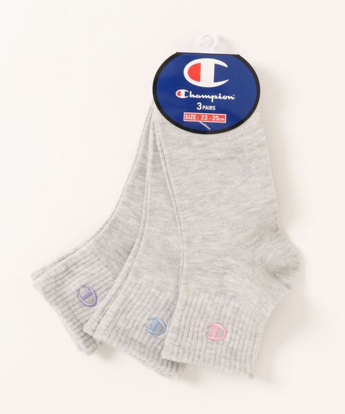Champion(チャンピオン)の「【CHAMPION/チャンピオン】Wハーフレングスソックスシシュウ3P CWSCS201 ワンポイント刺繍 靴下 3足組(ソックス/靴下・レディース・ホワイト/ブラック/グレー/ベージュ・SMALL)」の4枚目の写真