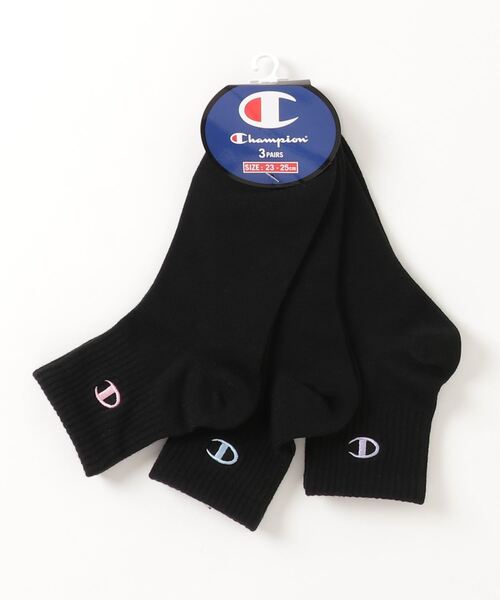 Champion(チャンピオン)の「【CHAMPION/チャンピオン】Wハーフレングスソックスシシュウ3P CWSCS201 ワンポイント刺繍 靴下 3足組(ソックス/靴下・レディース・ホワイト/ブラック/グレー/ベージュ・SMALL)」の3枚目の写真