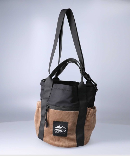 CAMP7（キャンプセブン）の「【CAMP7】コーデュロイ切替えショルダー（ショルダーバッグ・レディース・ブラウン/グレー・ONE SIZE）」の2枚目の写真
