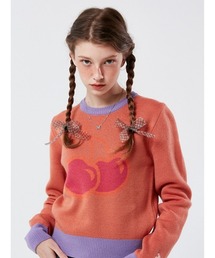 【KOREA KIRSH オリジナルライン】『KIRSH/キルシー』BIG CHERRY JACQUARD KNIT/ビックチェリー ジャガード ニット