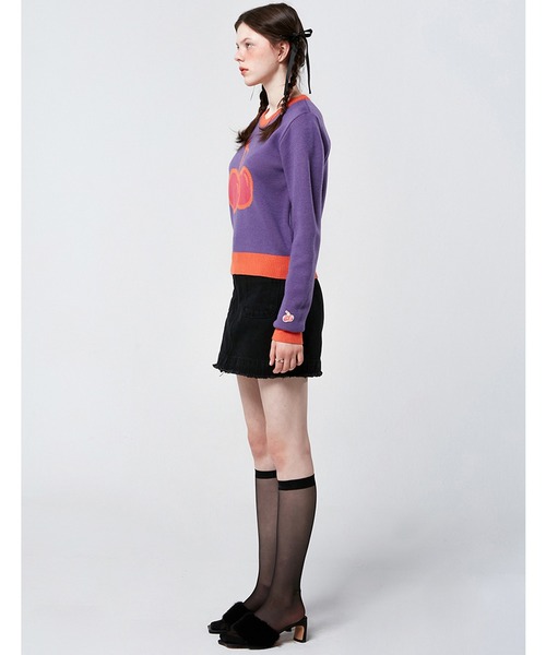 KIRSH(キルシー)の「【KOREA KIRSH オリジナルライン】『KIRSH/キルシー』BIG CHERRY JACQUARD KNIT/ビックチェリー ジャガード ニット(ニット/セーター・レディース・グリーン/パープル/オレンジ・FREE)」の12枚目の写真