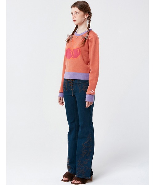 KIRSH(キルシー)の「【KOREA KIRSH オリジナルライン】『KIRSH/キルシー』BIG CHERRY JACQUARD KNIT/ビックチェリー ジャガード ニット(ニット/セーター・レディース・グリーン/パープル/オレンジ・FREE)」の16枚目の写真