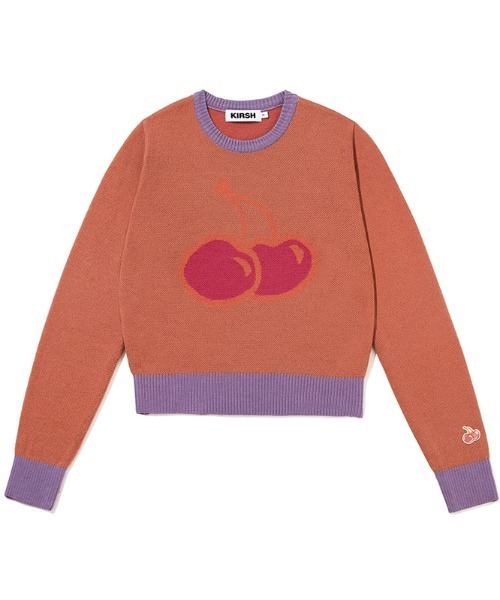 KIRSH(キルシー)の「【KOREA KIRSH オリジナルライン】『KIRSH/キルシー』BIG CHERRY JACQUARD KNIT/ビックチェリー ジャガード ニット(ニット/セーター・レディース・グリーン/パープル/オレンジ・FREE)」の21枚目の写真