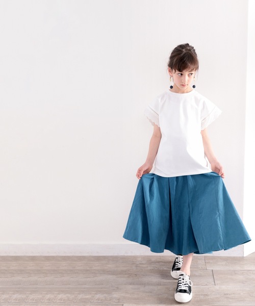 classicalelf(クラシカルエルフ)の「キッズ 綿100% 上質コットン。大人可愛い袖レースプルオーバー(シャツ/ブラウス・キッズ・ホワイト/ブラック・130/140/150/160)」の8枚目の写真