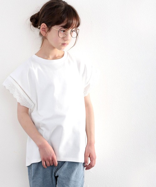 classicalelf(クラシカルエルフ)の「キッズ 綿100% 上質コットン。大人可愛い袖レースプルオーバー(シャツ/ブラウス・キッズ・ホワイト/ブラック・130/140/150/160)」の12枚目の写真