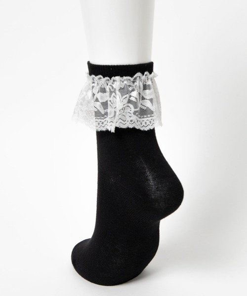 WEGO（ウィゴー）の「WEGO/レースソックス（ソックス/靴下・レディース・ブラック/ホワイト/ブラック系その他/ホワイト系その他・FREE）」の5枚目の写真