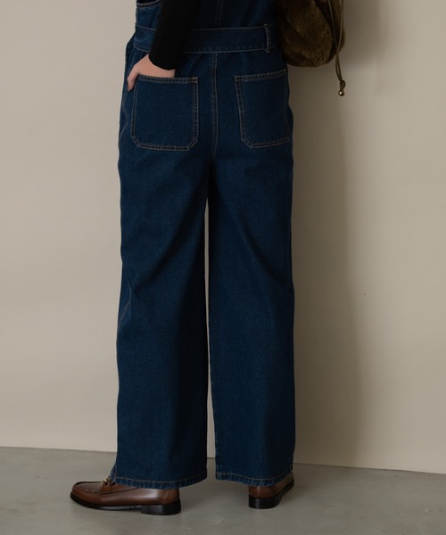 Aunt Marie's(アントマリーズ)の「ステッチデニムサロペット(サロペット/オーバーオール・レディース・ブラック/インディゴブルー・FREE)」の16枚目の写真