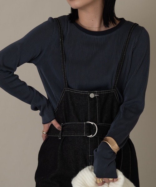 Aunt Marie's(アントマリーズ)の「ステッチデニムサロペット(サロペット/オーバーオール・レディース・ブラック/インディゴブルー・FREE)」の20枚目の写真