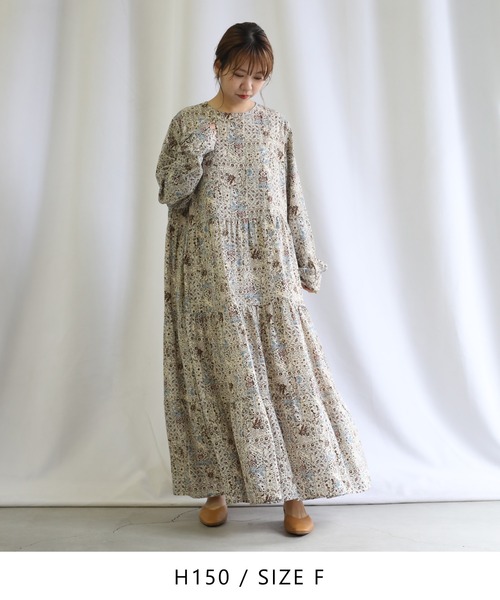 select MOCA（セレクトモカ）の「2021 SS 小花柄レトロティアードワンピース（ワンピース・レディース・ホワイト/ブラウン・FREE）」の15枚目の写真