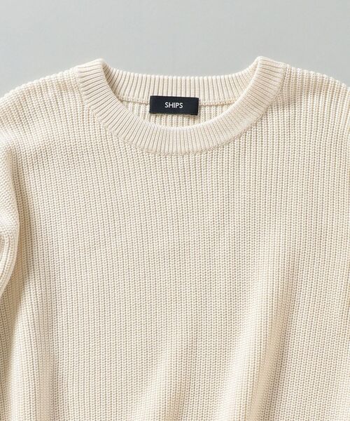 SHIPS（シップス）の「【WEB限定】SHIPS: 《洗えるニット》畦編み リラックスフィット クルーネック プルオーバー（ニット/セーター・メンズ・オフホワイト/チャコールグレー/カーキ/ネイビー/ロイヤルブルー/ラベンダー/イエロー/オレンジ・SMALL/MEDIUM/LARGE/X-LARGE/XX-LARGE）」の18枚目の写真