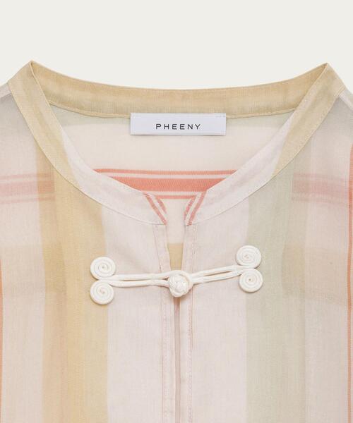 PHEENY（フィーニー）の「【別注】＜PHEENY＞∴ストライプチュニックブラウス Ψ（シャツ/ブラウス・レディース・ライラック/ライム・FREE）」の12枚目の写真