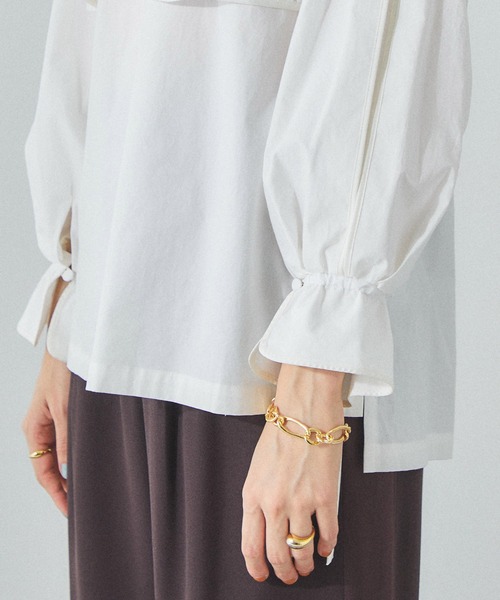 PUBLIC TOKYO(パブリックトウキョウ)の「クロシェレイヤーバンドカラーシャツ(シャツ/ブラウス・レディース・ホワイト/ブラック・FREE)」の21枚目の写真