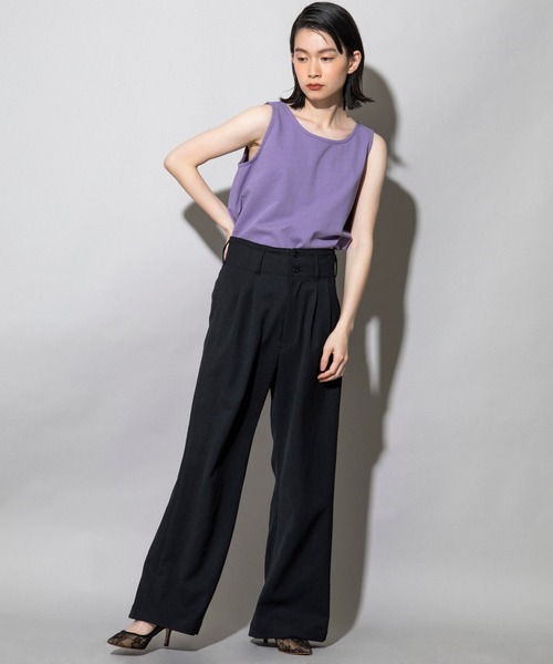 Munich(ミューニック)の「トリアセテートファイバーオックス タックワイドパンツ(その他パンツ・レディース・ベージュ/ブラック・S/M/XS)」の15枚目の写真