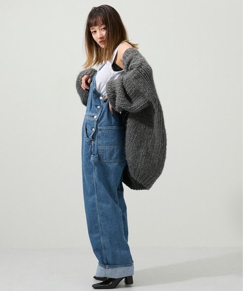 M nort(エムノート)の「【わたなべ麻衣プロデュース】岡山デニム ルーズデニムオーバーオール(サロペット/オーバーオール・レディース・サックスブルー/ダークブルー・SMALL/MEDIUM)」の9枚目の写真