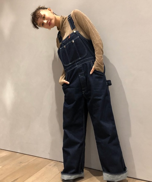 M nort(エムノート)の「【わたなべ麻衣プロデュース】岡山デニム ルーズデニムオーバーオール(サロペット/オーバーオール・レディース・サックスブルー/ダークブルー・SMALL/MEDIUM)」の12枚目の写真