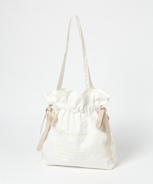 Heather（ヘザー）の「リボンキンチャクトート  940028（トートバッグ・レディース・ホワイト/アイボリー・ONE SIZE）」の14枚目の写真