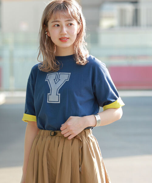 BEAMS BOY（ビームスボーイ）の「BEAMS BOY / ロゴ リバーシブル Tシャツ（Tシャツ/カットソー・レディース・ネイビー/ホワイト系その他7・ONE SIZE）」の3枚目の写真