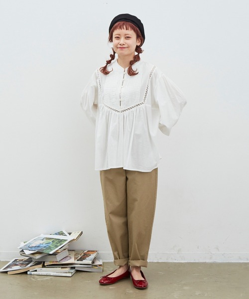 MERLOT(メルロー)の「ウォッシュドツイルテーパードパンツ(その他パンツ・レディース・ベージュ/パープル/ライトグリーン・FREE)」の2枚目の写真