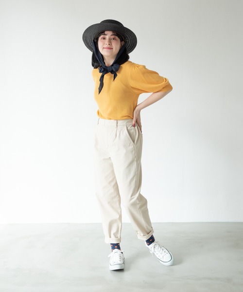 MERLOT(メルロー)の「ウォッシュドツイルテーパードパンツ(その他パンツ・レディース・ベージュ/パープル/ライトグリーン・FREE)」の15枚目の写真