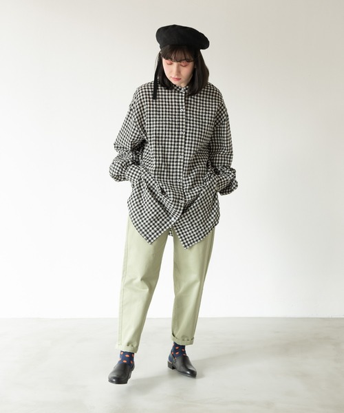 MERLOT(メルロー)の「ウォッシュドツイルテーパードパンツ(その他パンツ・レディース・ベージュ/パープル/ライトグリーン・FREE)」の7枚目の写真