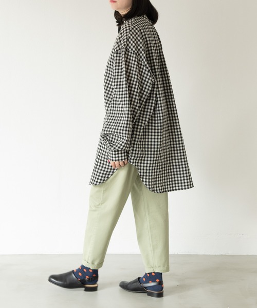 MERLOT(メルロー)の「ウォッシュドツイルテーパードパンツ(その他パンツ・レディース・ベージュ/パープル/ライトグリーン・FREE)」の5枚目の写真