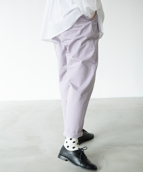 MERLOT(メルロー)の「ウォッシュドツイルテーパードパンツ(その他パンツ・レディース・ベージュ/パープル/ライトグリーン・FREE)」の8枚目の写真