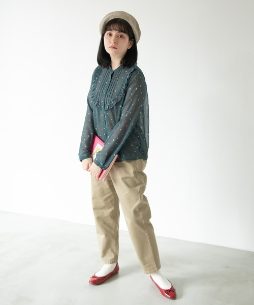 MERLOT(メルロー)の「ウォッシュドツイルテーパードパンツ(その他パンツ・レディース・ベージュ/パープル/ライトグリーン・FREE)」の22枚目の写真