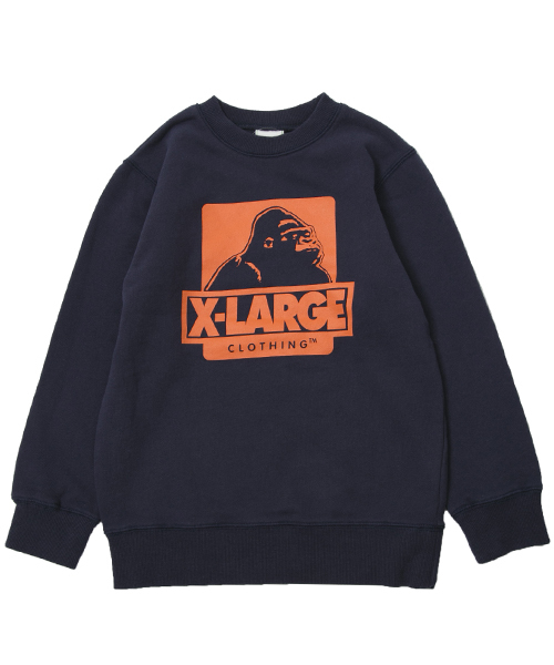 XLARGE KIDS(エクストララージキッズ)の「CREW SWEAT OG(スウェット・キッズ・ネイビー/アッシュ/ホワイト・7T/4T/8T/6T/5T)」の1枚目の写真