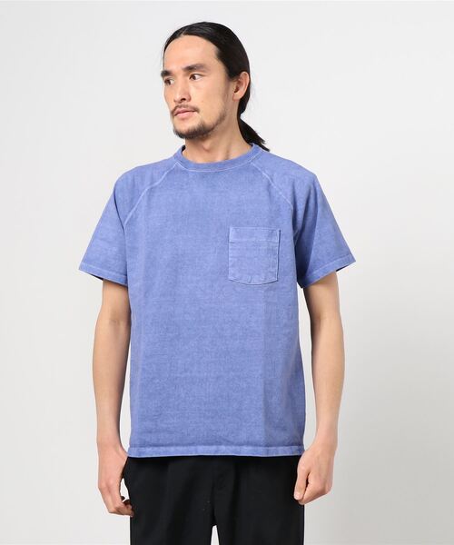 Good On(グッドオン)の「グッドオン Good On SHORT SLEEVE RAGLAN HEAVY POCKET TEE(Tシャツ/カットソー・メンズ・パープル/イエロー/ダークブルー・M/LL/S/L)」の3枚目の写真