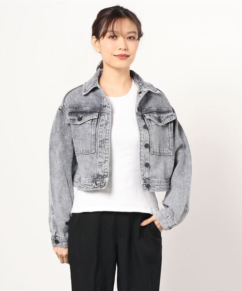ALLSAINTS（オールセインツ）の「LENNON CROPPED DENIM JACKET | LENNON クロップド デニム ジャケット（デニムジャケット・レディース・グレー系その他・6/4/8/10）」の10枚目の写真