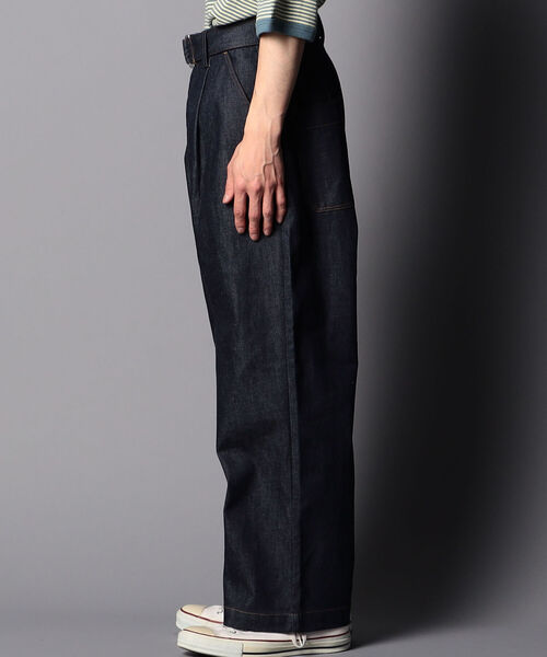 GLOSTER（グロスター）の「【unlume/アンルーム】NOAH PANTS ワイドテーパード タックパンツ（その他パンツ・メンズ・インディゴブルー/ホワイト/ブラック/グリーン・L/M）」の15枚目の写真