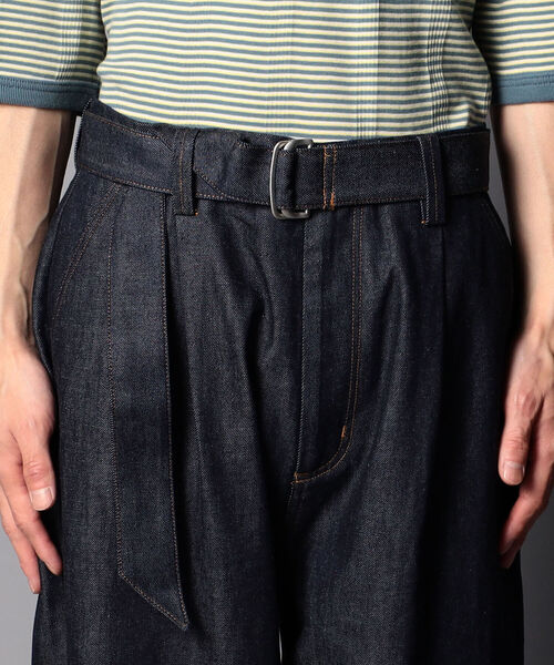 GLOSTER（グロスター）の「【unlume/アンルーム】NOAH PANTS ワイドテーパード タックパンツ（その他パンツ・メンズ・インディゴブルー/ホワイト/ブラック/グリーン・L/M）」の17枚目の写真