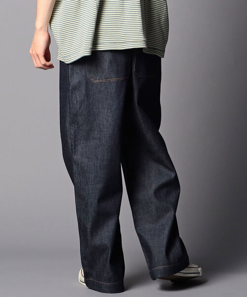 GLOSTER（グロスター）の「【unlume/アンルーム】NOAH PANTS ワイドテーパード タックパンツ（その他パンツ・メンズ・インディゴブルー/ホワイト/ブラック/グリーン・L/M）」の14枚目の写真