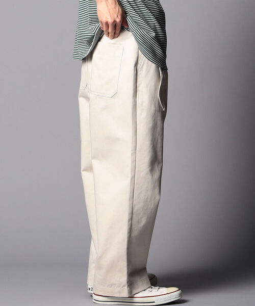 GLOSTER（グロスター）の「【unlume/アンルーム】NOAH PANTS ワイドテーパード タックパンツ（その他パンツ・メンズ・インディゴブルー/ホワイト/ブラック/グリーン・L/M）」の16枚目の写真