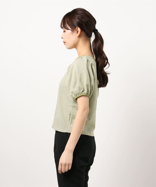 RETRO GIRL（レトロガール）の「パイピング柄Tee（Tシャツ/カットソー・レディース・グリーン/ブラック/レッド・FREE）」の7枚目の写真