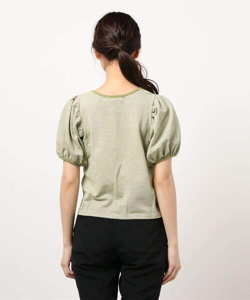 RETRO GIRL（レトロガール）の「パイピング柄Tee（Tシャツ/カットソー・レディース・グリーン/ブラック/レッド・FREE）」の5枚目の写真