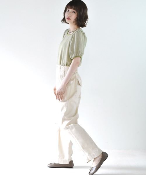 RETRO GIRL（レトロガール）の「パイピング柄Tee（Tシャツ/カットソー・レディース・グリーン/ブラック/レッド・FREE）」の15枚目の写真