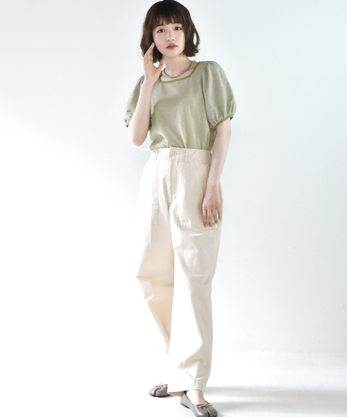 RETRO GIRL（レトロガール）の「パイピング柄Tee（Tシャツ/カットソー・レディース・グリーン/ブラック/レッド・FREE）」の10枚目の写真