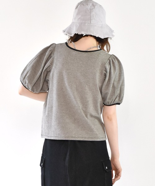 RETRO GIRL（レトロガール）の「パイピング柄Tee（Tシャツ/カットソー・レディース・グリーン/ブラック/レッド・FREE）」の12枚目の写真