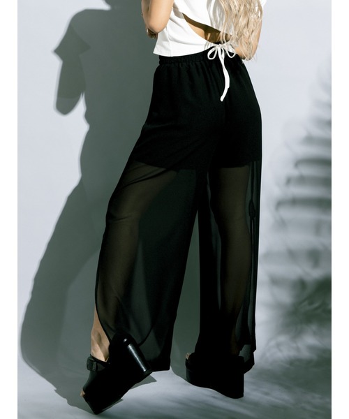 EGOIST（エゴイスト）の「シアーワイドPT（その他パンツ・レディース・ブラック/ライム・FREE）」の21枚目の写真