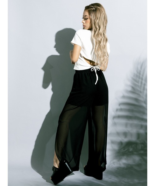 EGOIST（エゴイスト）の「シアーワイドPT（その他パンツ・レディース・ブラック/ライム・FREE）」の17枚目の写真